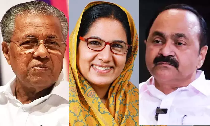 pinarayi vijayan, vd satheesan, kanathil jameela pinarayi vijayan, vd satheesan, kanathil jameela