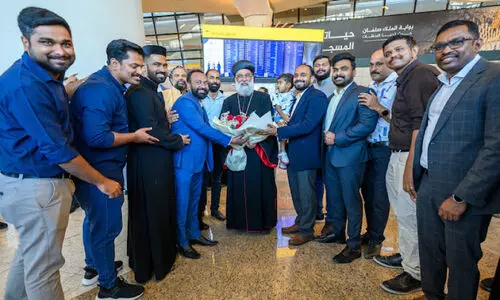 കാതോലിക്ക ബാവക്ക് സ്വീകരണം നൽകി