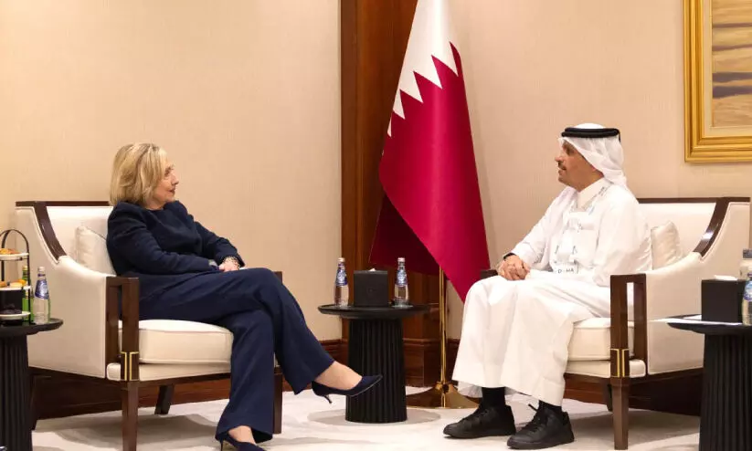 ഹിലരി ക്ലിന്റണുമായി ഖത്തർ പ്രധാനമന്ത്രി കൂടിക്കാഴ്ച നടത്തി ഹിലരി ക്ലിന്റണുമായി ഖത്തർ പ്രധാനമന്ത്രി കൂടിക്കാഴ്ച നടത്തി