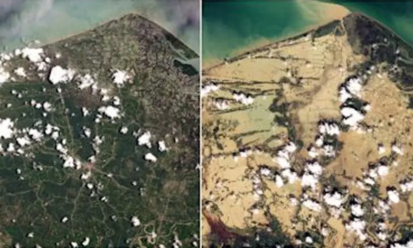 ഏഷ്യയിലെ വെള്ളപ്പൊക്കത്തിന്റെ ഭീകരത വെളിപ്പെടുത്തി ഉപഗ്രഹ ചിത്രങ്ങൾ ഏഷ്യയിലെ വെള്ളപ്പൊക്കത്തിന്റെ ഭീകരത വെളിപ്പെടുത്തി ഉപഗ്രഹ ചിത്രങ്ങൾ