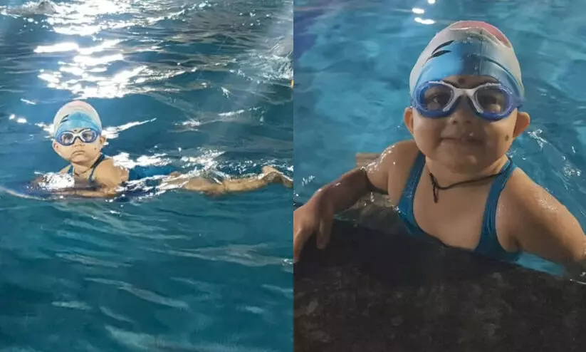 100 മീറ്റർ നീന്തിക്കടന്ന ഏറ്റവും പ്രായം കുറഞ്ഞ വ്യക്തിയായി മഹാരാഷ്ട്രയിലെ ഒരു വയസ്സുകാരി 100 മീറ്റർ നീന്തിക്കടന്ന ഏറ്റവും പ്രായം കുറഞ്ഞ വ്യക്തിയായി മഹാരാഷ്ട്രയിലെ ഒരു വയസ്സുകാരി