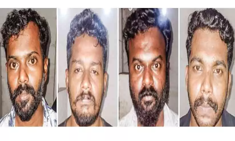 യു​വാ​വി​നെ ക​മ്പി​വ​ടി​കൊ​ണ്ട് ത​ല​ക്ക​ടി​ച്ച് കൊ​ല​പ്പെ​ടു​ത്താ​ൻ ശ്ര​മം; നാ​ലു പേ​ർ അ​റ​സ്റ്റി​ൽ