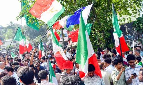 Activists celebrating the victory of the Welfare Party