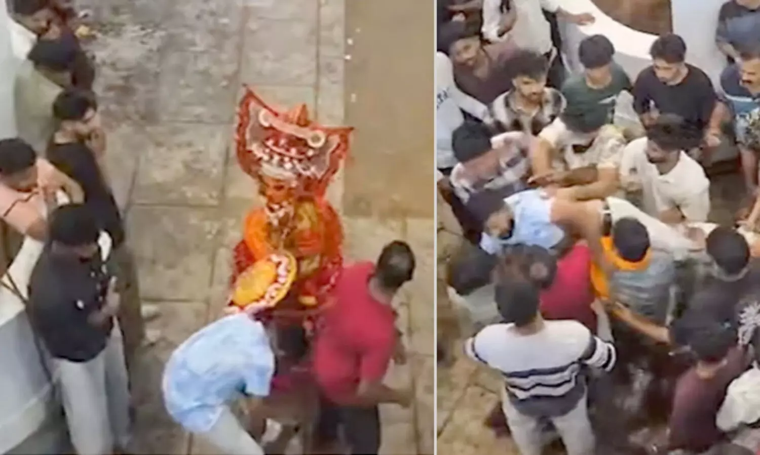 തെയ്യത്തിന്‍റെ തട്ടേറ്റ് ബോധരഹിതനായി യുവാവ്