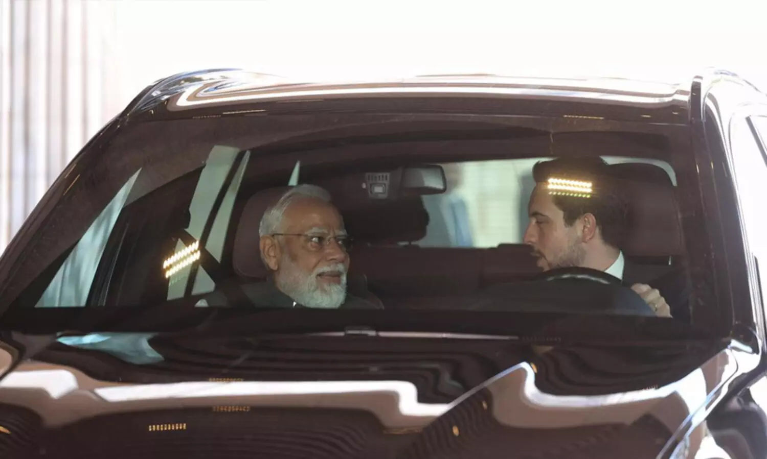 ജോർഡൻ മ്യൂസിയം സന്ദർശിച്ചപ്പോൾ മോദിയുടെ വാഹനം ഓടിച്ചത് കിരീടാവകാശി