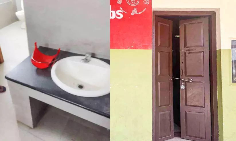 സ്കൂളിൽ സാമൂഹികവിരുദ്ധരുടെ അഴിഞ്ഞാട്ടം സ്കൂളിൽ സാമൂഹികവിരുദ്ധരുടെ അഴിഞ്ഞാട്ടം