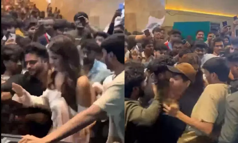 തൊടാനും വസ്ത്രം പിടിച്ച് വലിക്കാനും ശ്രമം; നിധി അഗർവാളിനെതിരെ ആൾക്കൂട്ട ആക്രമണം തൊടാനും വസ്ത്രം പിടിച്ച് വലിക്കാനും ശ്രമം; നിധി അഗർവാളിനെതിരെ ആൾക്കൂട്ട ആക്രമണം