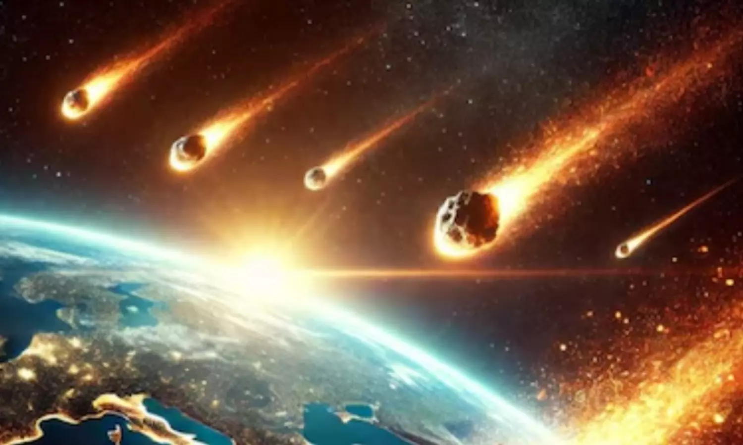 ഒന്നും രണ്ടുമല്ല; 72 മണിക്കൂറിനുള്ളിൽ ഭൂമിക്കുനേരെ വരുന്നത് 10 ഉൽക്കകൾ!