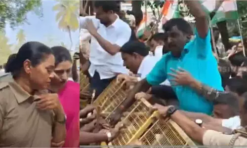 കോൺഗ്രസ് പ്രതിഷേധത്തിനിടെ വനിതാ എ.എസ്.ഐയുടെ ഏഴരപവന്റെ മാല കവർന്നു