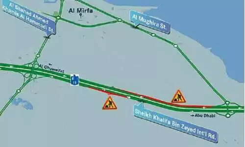 അ​ബൂ​ദ​ബി​യി​ൽ റോ​ഡ് ഭാ​ഗി​ക​മാ​യി അ​ട​ച്ചു