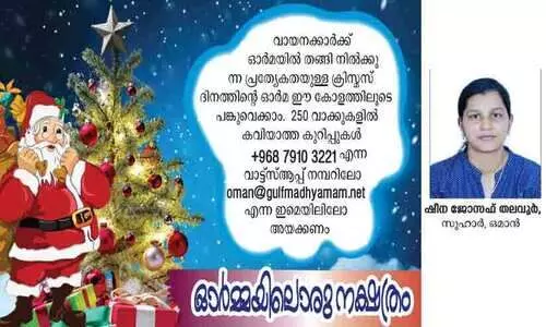 ഒരു കരോളിന്റെ സങ്കടമധുരം നിറഞ്ഞ ഓർമ