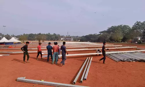 ദേശീയ സരസ് മേള: പവലിയൻ നിർമാണം തുടങ്ങി