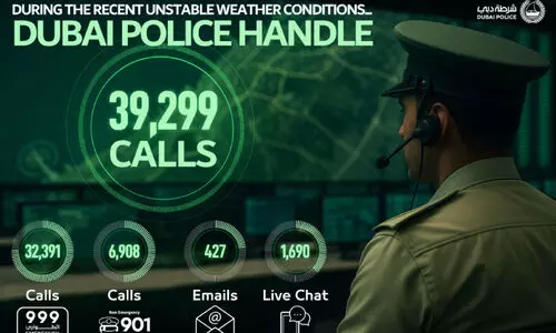 അസ്ഥിര കാലാവസ്ഥ; ദുബൈ പൊലീസിന് ലഭിച്ചത് 39,000 കാളുകൾ