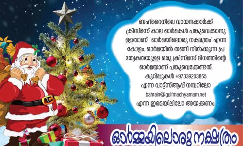 ഓ​ർ​മ​യി​ലെ ക്രി​സ്മ​സും ക്രി​ക്ക​റ്റ് ബാ​റ്റും