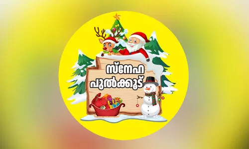 ഉദയസൂര്യന്റെ പ്രഭചൊരിഞ്ഞ് ഒരു പുൽക്കൂട്