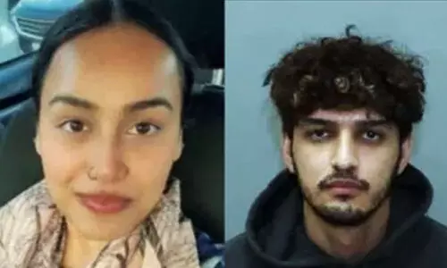 Murdered Himanshi Khurana (left) and the suspect (right)