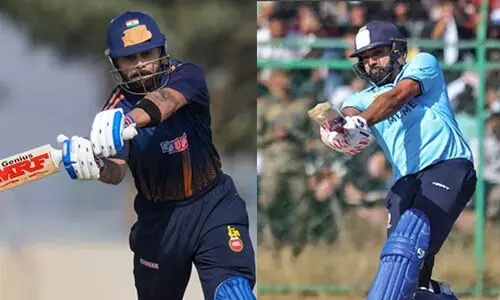 കോഹ്ലിക്ക് 29 പന്തിൽ അർധ സെഞ്ച്വറി, രോഹിത് ഗോൾഡൻ ഡക്ക്; കേരള നിരയിൽ ഇന്നും സഞ്ജുവില്ല, മൂന്നു വിക്കറ്റ് നഷ്ടം