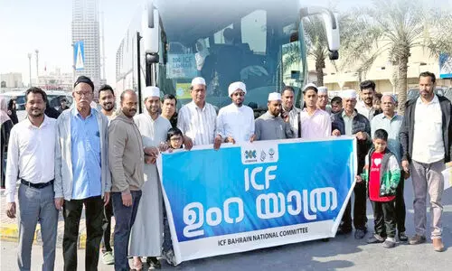 ഐ.​സി.​എ​ഫ്. ഉം​റ സം​ഘ​ത്തി​ന് യാ​ത്ര​യ​യ​പ്പ് ന​ൽ​കി