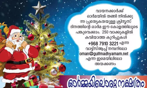 ​ഒ​​രു ക്രി​സ്മ​സ് ട്രീയുടെ ഓർമക്ക്...