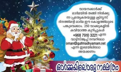 ​ഒ​​രു ക്രി​സ്മ​സ് ട്രീയുടെ ഓർമക്ക്...