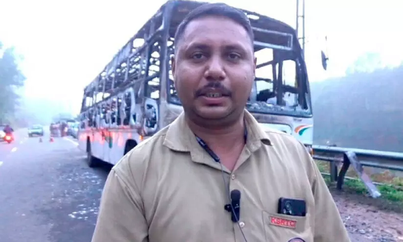 കെ.എസ്.ആർ.ടി.സി ബസ് കത്തിയ സംഭവം; നടുക്കത്തിൽനിന്ന് മുക്തനാകാതെ ജിഷാദ്...