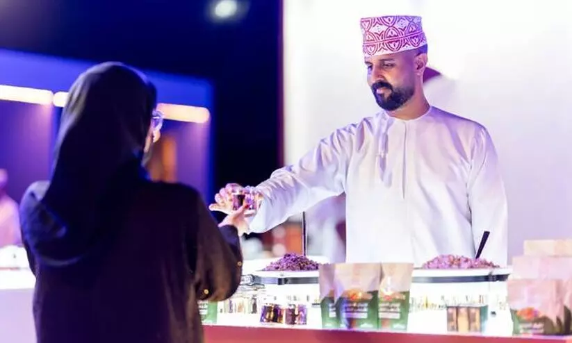 A scene from the International Perfume Exhibition A scene from the International Perfume Exhibition