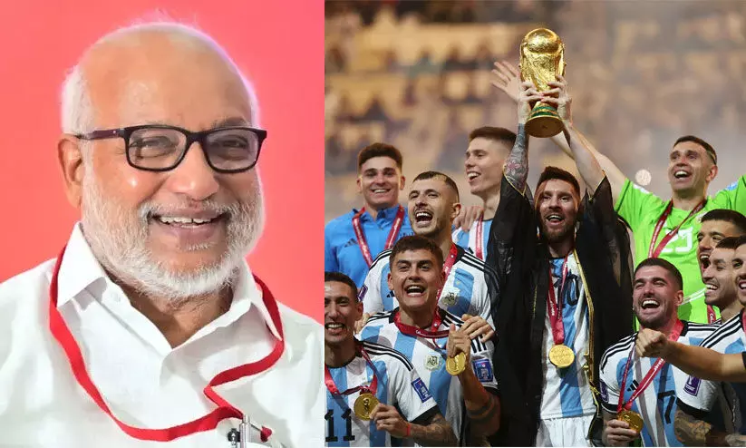 എൽ.ഡി.എഫ് ഖത്തർ ലോകകപ്പിലെ അർജന്റീനയെ പോലെ; സൗദിയോട് തോറ്റ ശേഷം കിരീടമണിഞ്ഞ മെസ്സിപ്പട പോലെ എൽ.ഡി.എഫ് തിരിച്ചുവരും -എം.എ ബേബി എൽ.ഡി.എഫ് ഖത്തർ ലോകകപ്പിലെ അർജന്റീനയെ പോലെ; സൗദിയോട് തോറ്റ ശേഷം കിരീടമണിഞ്ഞ മെസ്സിപ്പട പോലെ എൽ.ഡി.എഫ് തിരിച്ചുവരും -എം.എ ബേബി