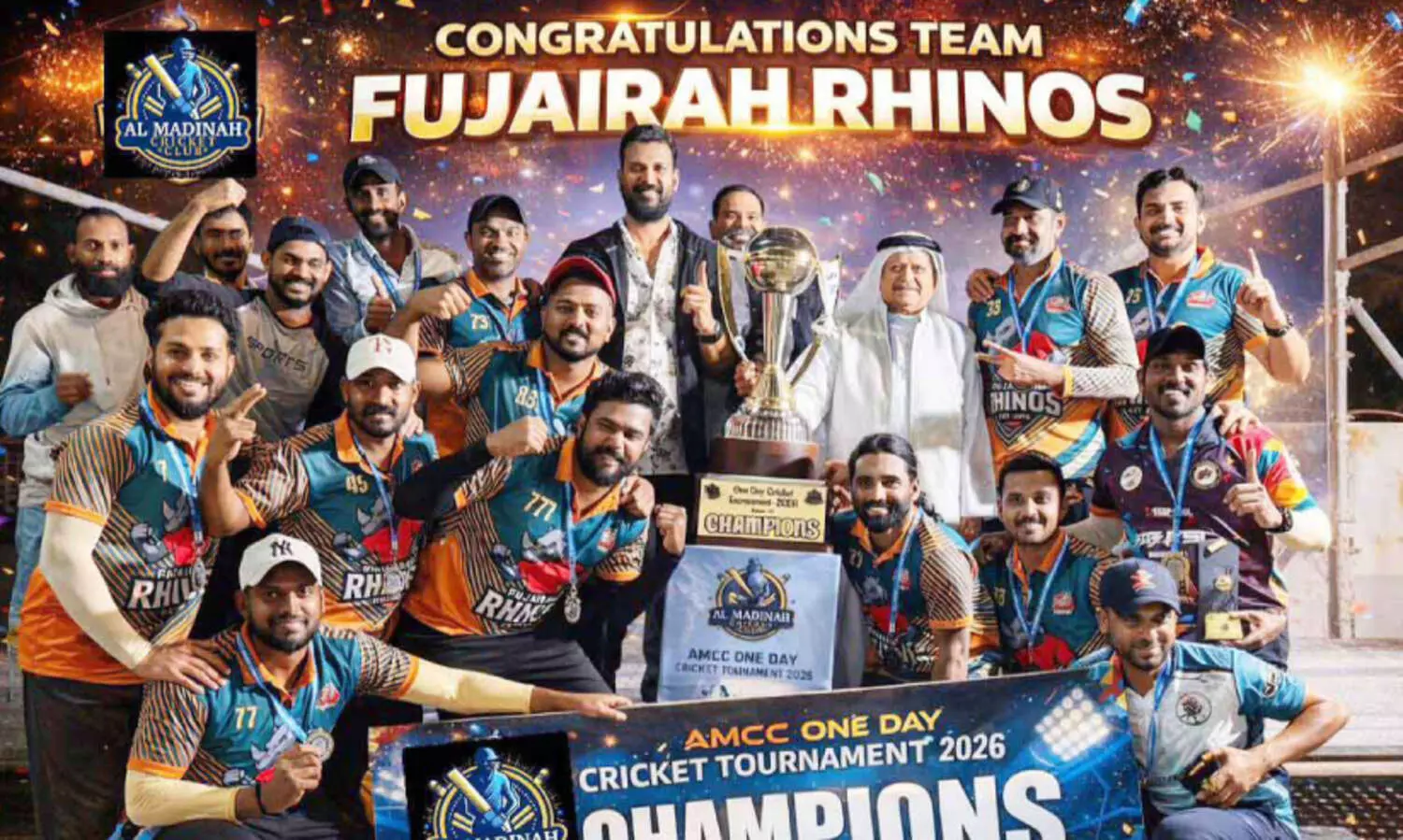 ക്രി​ക്ക​റ്റ് ടൂ​ർ​ണ​മെ​ന്റ്; റൈ​നോ​സ് ഫു​ജൈ​റ ചാ​മ്പ്യ​ന്മാ​ർ