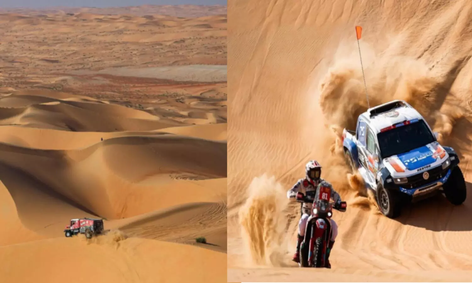 മ​രു​ഭൂ​മി​യി​ൽ പൊ​ടി​പാ​റി​ച്ച്​ സൗ​ദി ഡാ​ക്ക​ർ റാ​ലി;  ക​രു​ത്തും വേ​ഗ​വും പ​രീ​ക്ഷി​ച്ച്  എ​ട്ടു​ദി​ന​ങ്ങ​ൾ കൂ​ടി