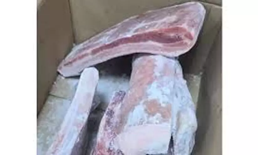 സഹമിൽ ഉപയോഗയോഗ്യമല്ലാത്ത 285.8 കിലോ മാംസം പിടിച്ചെടുത്തു സഹമിൽ ഉപയോഗയോഗ്യമല്ലാത്ത 285.8 കിലോ മാംസം പിടിച്ചെടുത്തു