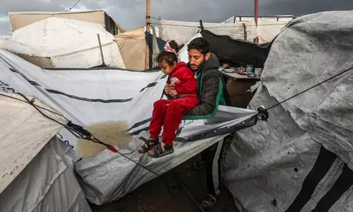 ഗസ്സയിൽ കൊടുങ്കാറ്റും അതിശൈത്യവും; എട്ടു മരണം