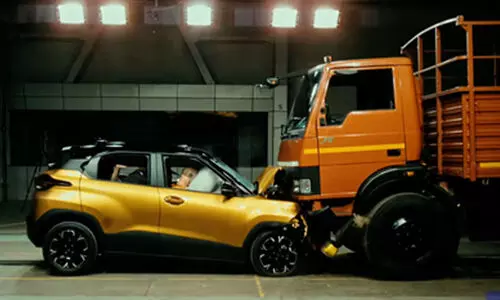 Picture of Tata Punch undergoing crash test