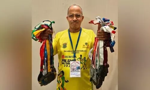 75-ാം വയസ്സിൽ റിയാദിലെ ട്രാക്കിലേക്ക്; പ്രായത്തെ തോൽപ്പിക്കുന്ന പോരാട്ടവീര്യവുമായി ഇ.എം. ആദിത്യൻ