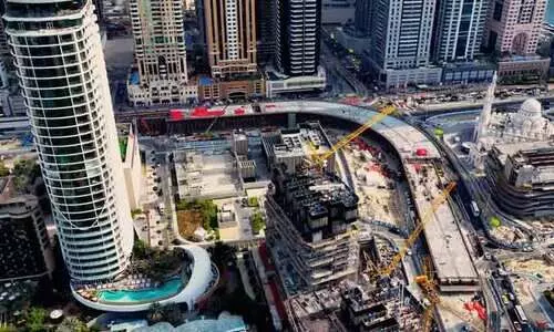 ശൈഖ്​ സായിദ്​ റോഡ്​-ദുബൈ ഹാർബർ പാലം പാതിപിന്നിട്ടു