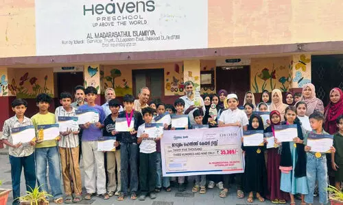 മാ​ധ്യ​മം ‘ഹെ​ൽ​ത്ത് കെ​യ​റി’​ന്   കൈ​ത്താ​ങ്ങു​മാ​യി മ​ദ്റ​സ വി​ദ്യാ​ർ​ഥി​ക​ൾ