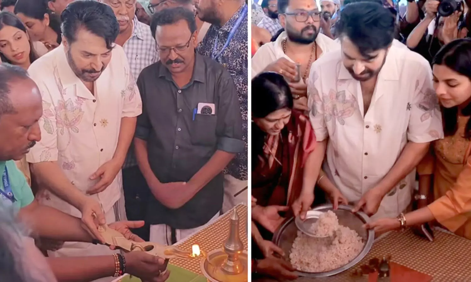 മമ്മൂട്ടി എറണാകുളത്തപ്പൻ ക്ഷേത്രത്തിൽ; മഹാ അന്നദാനം ഉദ്ഘാടനം ചെയ്തു