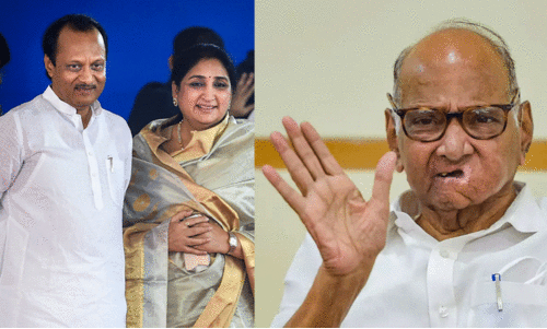 1. Ajith Pawar and his wife Sunetra Pawar 2. Sharad Pawar