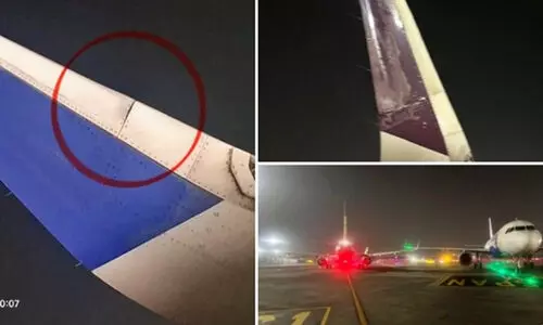 Plane wings collide