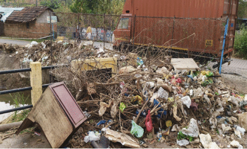 പെ​രി​യാ​ർ​വാ​ലി ക​നാ​ലി​ലെ മാ​ലി​ന്യം റോ​ഡി​ൽ