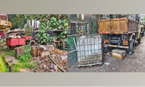 മാ​ലി​ന്യ​ക്കൂ​മ്പാ​ര​മാ​യി മൂ​വാ​റ്റു​പു​ഴ   ടൗ​ൺ ഹാ​ൾ