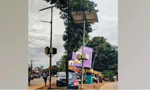വ​ഴി​വി​ള​ക്കു​ക​ൾ ക​ണ്ണ​ട​ച്ചു; പാ​ലാ-​പൊ​ൻ​കു​ന്നം  റോ​ഡ് ഇ​രു​ട്ടി​ൽ