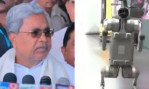 Siddaramaiah and robot