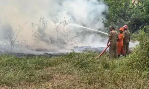 നഗരമധ്യത്തിൽ സ്റ്റേഡിയത്തിനു സമീപം തീപിടിത്തം