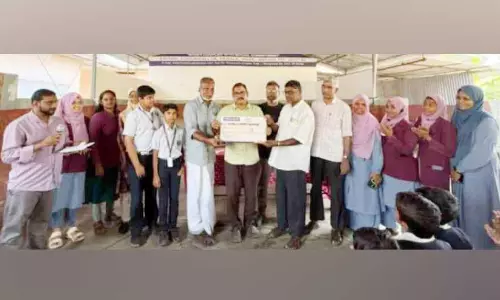 ‘മാധ്യമം’ ഹെൽത്ത് കെയറിന് എറിയാട് എം.ഐ.ടി സ്കൂളിന്റെ കൈത്താങ്ങ്