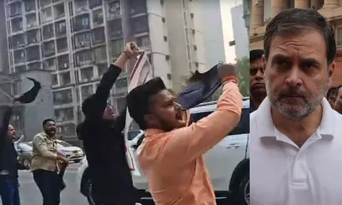 രാഹുൽ ഗാന്ധിക്കെതിരെ കരി​ങ്കൊടി പ്രതിഷേധവുമായി ബി.ജെ.പി