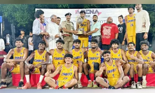 അ​രീ​ന 2026 ബാ​സ്ക​റ്റ്ബാ​ൾ കി​രീ​ടം ഇ​രി​ങ്ങാ​ല​ക്കു​ട ക്രൈ​സ്റ്റി​ന്