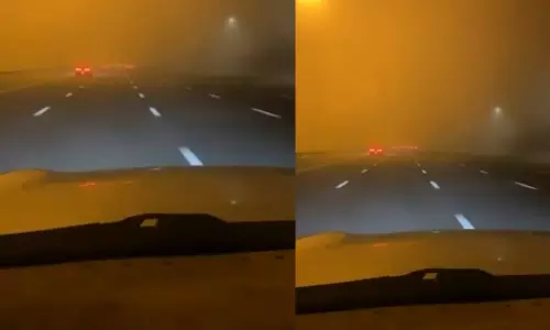 ദുബൈയിൽ കാഴ്ച മറച്ച് മൂടൽമഞ്ഞ്; സുരക്ഷ ഉറപ്പാക്കി പൊലീസ് ദുബൈയിൽ കാഴ്ച മറച്ച് മൂടൽമഞ്ഞ്; സുരക്ഷ ഉറപ്പാക്കി പൊലീസ്