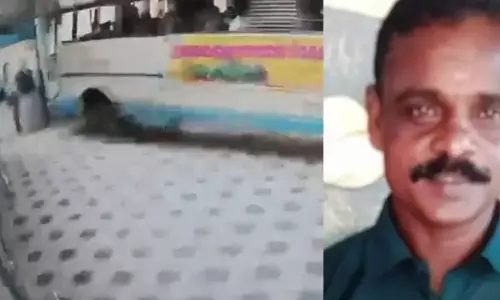 ബസ് ഓടിക്കുന്നതിനിടെ കെ.എസ്.ആർ.ടി.സി ഡ്രൈവർ കുഴഞ്ഞു വീണു മരിച്ചു; ബസ് മതിലിൽ ഇടിച്ചുകയറി