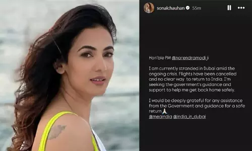 ദുബൈയിൽ കുടുങ്ങിക്കിടക്കുകയാണ്, സഹായിക്കണം -നരേന്ദ്രമോദിയോട് സഹായമഭ്യർത്ഥിച്ച് നടി സോണൽ ചൗഹാൻ