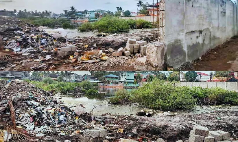 സ്റ്റോപ് മെമ്മോ നൽകിയ തണ്ണീർത്തടം ഭൂമാഫിയ നികത്തുന്നു